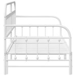 vidaXL Cadre de lit de jour avec tête de lit Blanc 100 x 190 cm Acier
