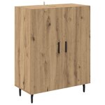 vidaXL Haut Armoire 2 Pièces Chêne artisanal Bois Aggloméré et Verre