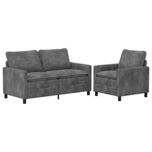 vidaXL Ensemble de Canapés 2 pc Gris clair Polyester