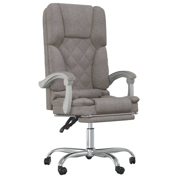 vidaXL Fauteuil de massage inclinable de bureau Taupe Tissu