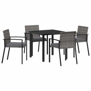 vidaXL Ensemble de salle à manger pour jardin 5 Pièces Gris
