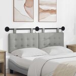 vidaXL Tête de lit suspendue Avec lumière LED Gris nuage Tissu
