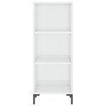 vidaXL Buffet blanc brillant 34 5x32 5x90 cm bois d'ingénierie