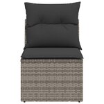 vidaXL Canapé de jardin sans accoudoirs coussins gris résine tressée