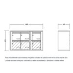 Bloc collectif leabox.com  3x2  grade 3  simple face  Intérieur  fixation murale  Blanc pur RAL 9010 finition brillante