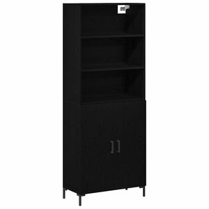 vidaXL Haut Armoire Chêne noir 69 5 x 34 x 180 cm Bois d'ingénierie