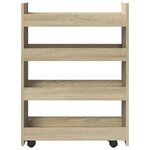 vidaXL Chariot de rangement étroit 4 niveaux chêne sonoma
