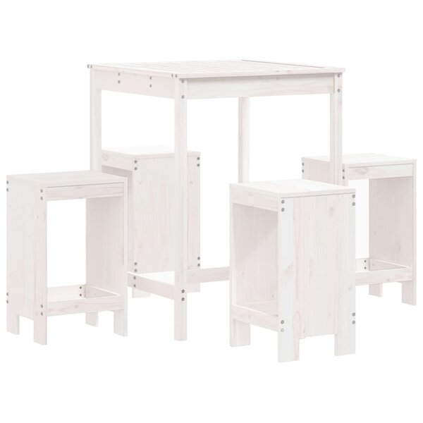 vidaXL Ensemble de bar de jardin 5 Pièces blanc bois massif de pin