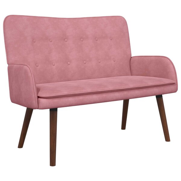 vidaXL Sofa 2 places Rose 115 x 61 x 87 cm Velours