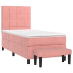 vidaXL Sommier à lattes de lit et matelas Rose 80x200 cm Velours