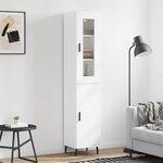 vidaXL Buffet haut Blanc 34 5x34x180 cm Bois d'ingénierie