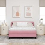 vidaXL Lit à ressorts avec tête de lit Rose 160 x 200 cm Velours