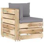 vidaXL Canapé d'angle sectionnel avec coussins Bois imprégné de vert