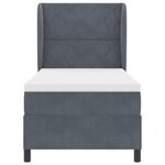 vidaXL Lit à ressorts avec matelas Gris foncé 200 x 100 cm Polyester
