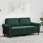 vidaXL Canapé à 2 places Vert foncé 140 cm Velours