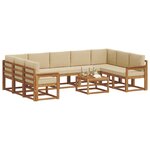 vidaXL Ensemble de canapés d'extérieur 10 Pièces Naturel et Beige