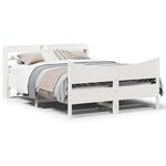vidaXL Cadre de lit avec tête de lit blanc 120x190 cm bois pin massif