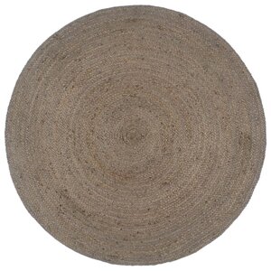 vidaXL Tapis fait à la main Jute Rond 180 cm Gris