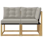 vidaXL Canapé d’extérieur milieu et coin avec coussin 2 Pièce Blanc