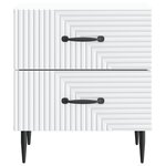 vidaXL Cabinet de chevet Blanc 43 x 34 5 x 47 5 cm Bois d'ingénierie