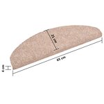 vidaXL Tapis d'escalier auto-adhésifs 10 pièces 65 x 21 x 4 cm Marron clair Demi-rond Grand
