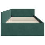 vidaXL Cadre de lit d'angle Vert foncé 90 cm x 190 cm tissu
