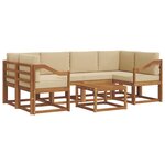 vidaXL Ensemble de canapés d'extérieur 7 Pièces Naturel et Beige