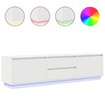 vidaXL Meuble TV avec lumières LED blanc 193 5x41x50 cm