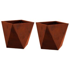 vidaXL Jardinière 2 Pièces Rouillé 30 x 30 x 30 cm