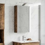 vidaXL Armoire Miroir de Salle de Bain Chêne fumé 30 x 10 5 x 50 cm