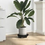vidaXL Support sur roulettes pour plantes Diamètre 30 cm Noir 170 kg