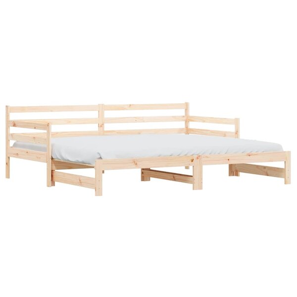 vidaXL Lit de jour et lit gigogne sans matelas 80x200 cm bois massif