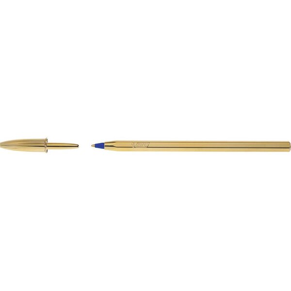 Stylo bille CRISTAL SHINE Pointe Moyenne 1 6 mm Bleu Corps Or x 20 BIC