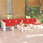 Vidaxl salon de jardin palette 8 pièces avec coussins bois de pin