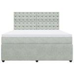 vidaXL Sommier à lattes de lit et matelas Gris clair 180x200cm Velours