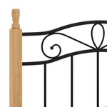 vidaXL Cadre de lit sans matelas noir métal bois chêne 100x200 cm