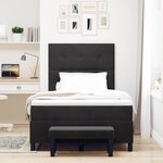 vidaXL Lit à ressorts avec matelas Noir 120 x 200 cm Velours
