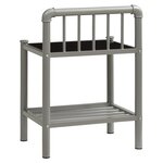 vidaXL Table de chevet Gris et noir 45x34 5x62 5 cm Métal et verre