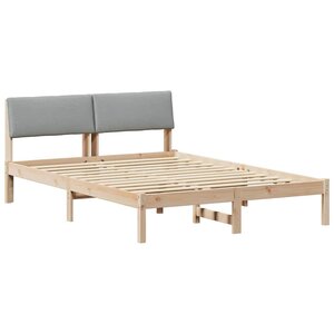 vidaXL Cadre de lit avec tête de lit Marron et gris clair 160 x 200 cm