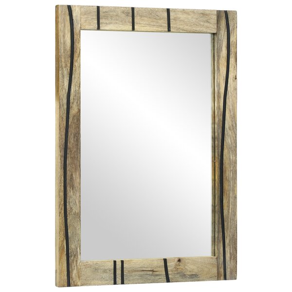 vidaXL Miroir de salle de bain en bois massif de mangue  50 x 70 x 30 cm.