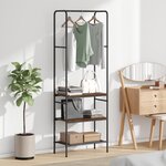 vidaXL Portant à vêtements avec étagères Chêne fumé 60 x 30 x 171 cm