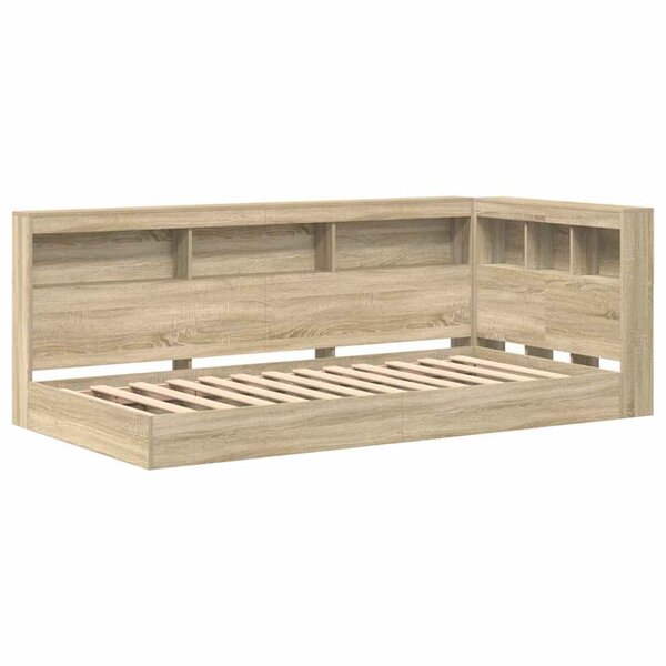 vidaXL Lit Bibliothèque Chêne Sonoma 75 x 190 cm Bois d'ingénierie