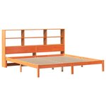 vidaXL Lit bibliothèque sans matelas cire marron 180x200 cm pin massif