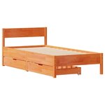vidaXL Cadre de lit sans matelas cire marron 75x190 cm bois pin massif