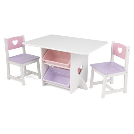 KidKraft Ensemble de table et 2 chaises avec motif de cœur