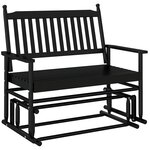 vidaXL Banc balancelle noir 118x70x104 5 cm bois massif de peuplier