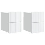 vidaXL Cabinet de chevet mural 2 Pièces Blanc 33 x 34 5 x 43 cm
