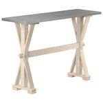 Vidaxl table console avec dessus en zinc 118x35x76 cm bois de manguier