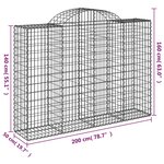 vidaXL Paniers à gabions arqués 7 Pièces 200x50x140/160 cm Fer galvanisé