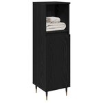 vidaXL Cabinet de salle de bain avec porte Chêne noir 30 x 30 x 100 cm
